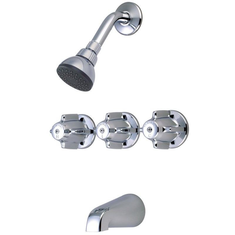Central Brass 0968-Z Three Handle Tub & Shower Set in Chrome - Image 1